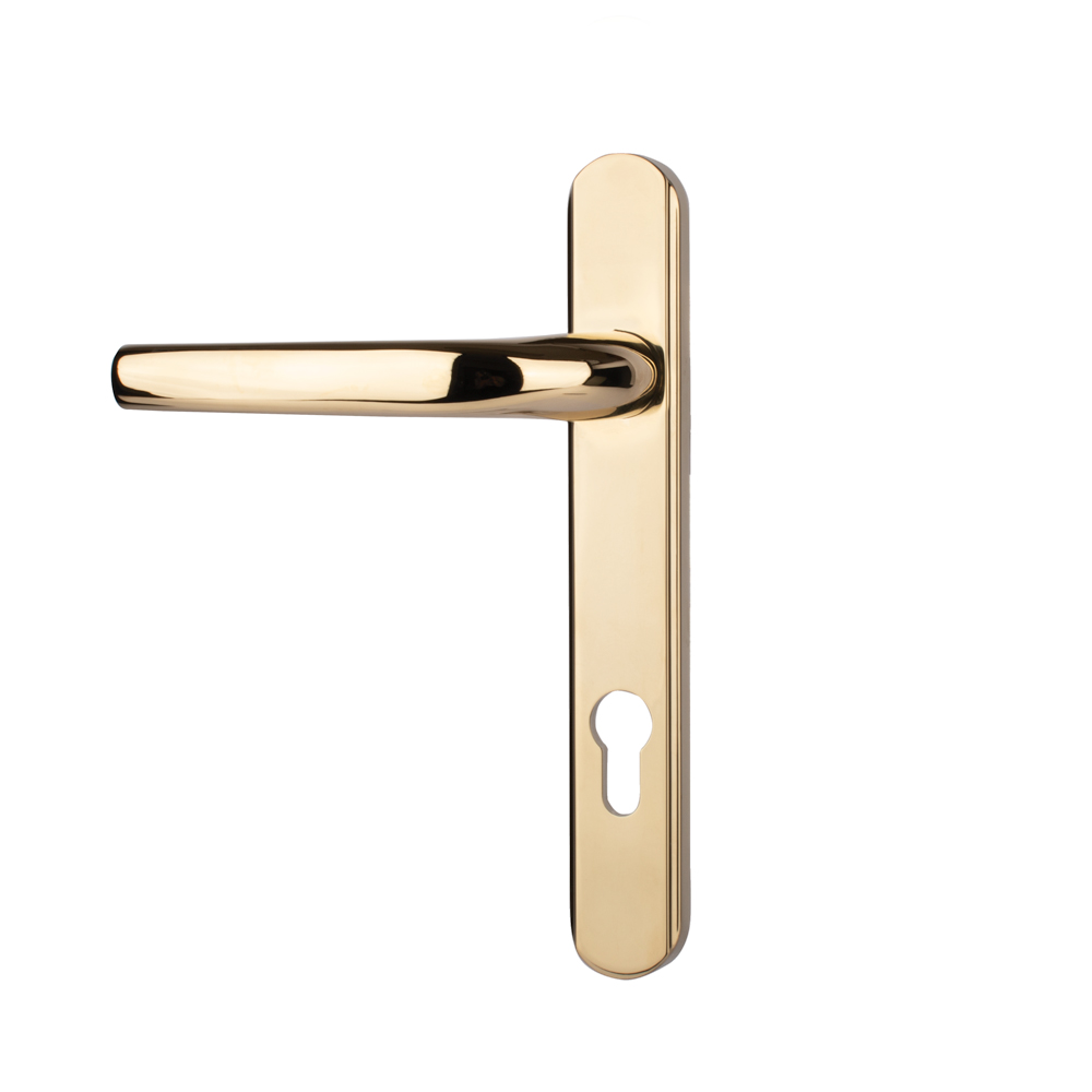 Alpine Door Handle (92mm Centre, Sprung) - Polished Gold